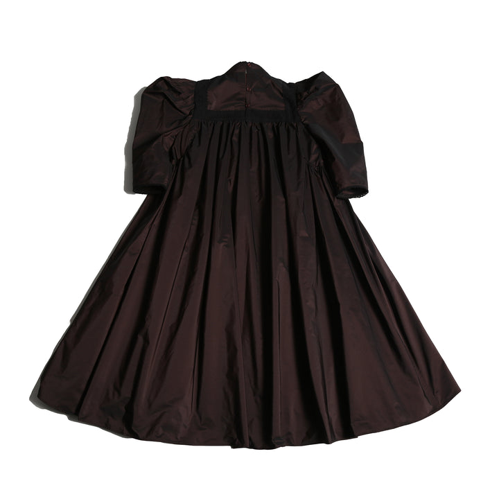 dress tafetta lace yoke - raisin