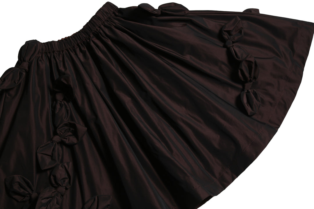 skirt tafetta bow embellished - raisin