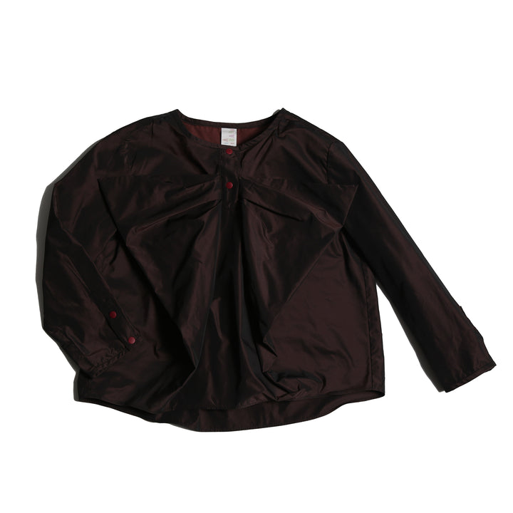 top l/s big bow blouse - raisin