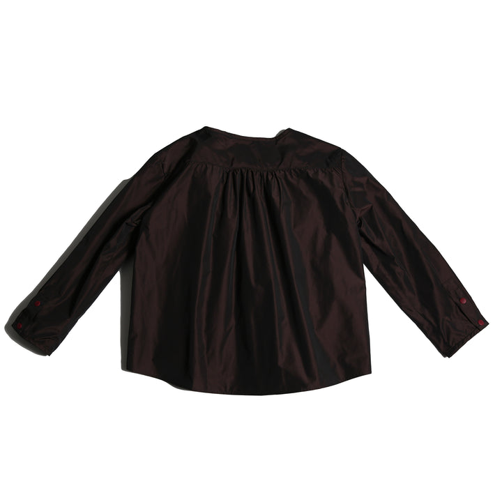top l/s big bow blouse - raisin