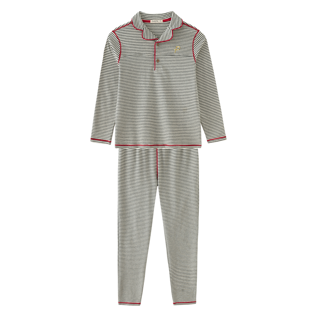 pajamas striped grandpa style - black striped