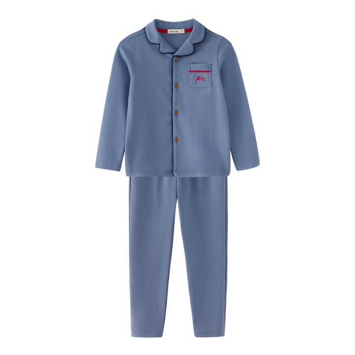 pajamas grandpa with pocket - blue