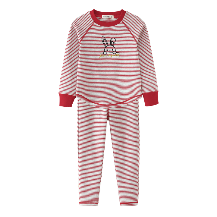 pajamas striped bunny - red striped