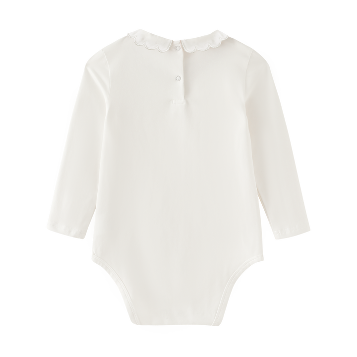 onesie scalloped collar - white