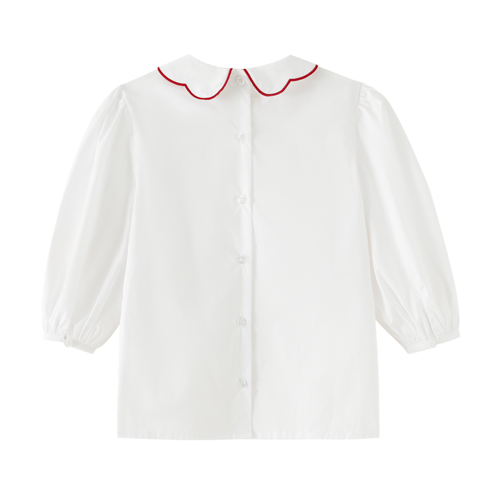 shirt l/s scalloped collar - red