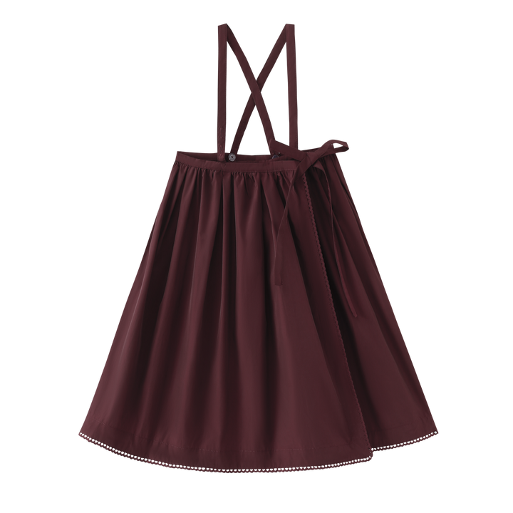 dress taffeta with tie jumper - burgundy