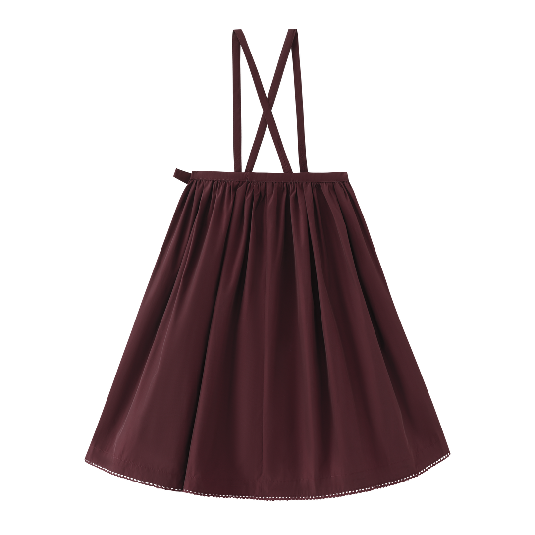 dress taffeta with tie jumper - burgundy
