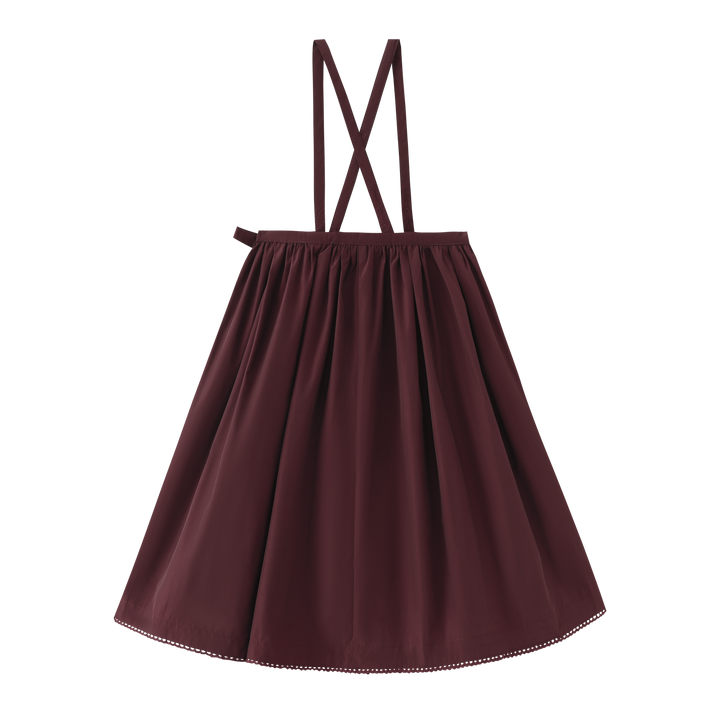 dress taffeta with tie jumper - burgundy