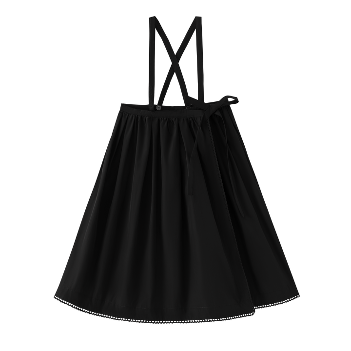 dress taffeta with tie jumper - black