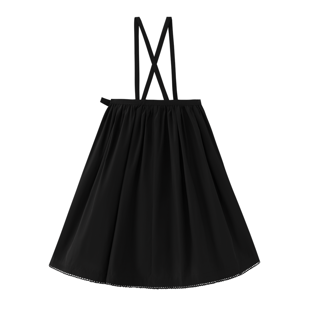 dress taffeta with tie jumper - black