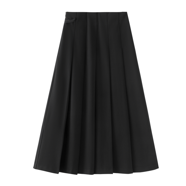 skirt taffeta with side bow - black
