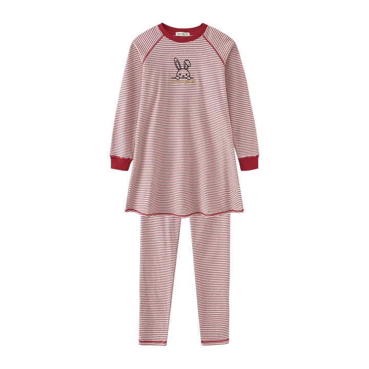 nightshirt striped bunny - red striped
