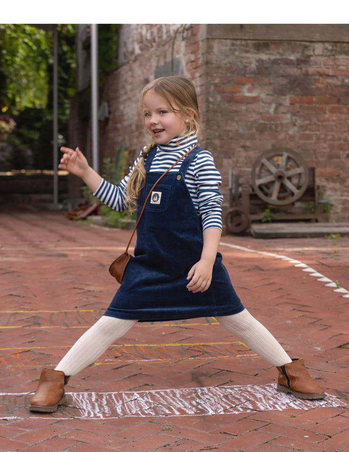 dress pinafore with center pocket jumper - royal blue