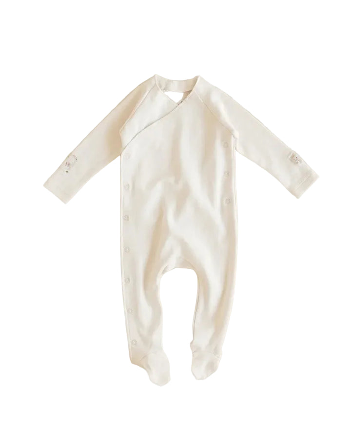 footie patch wrap - ecru/pink calico