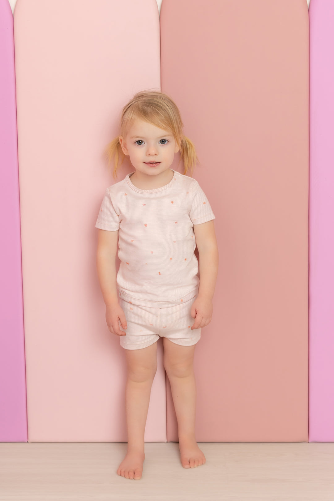 bow print 2 pc - dusty pink