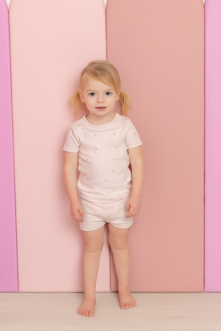 bow print 2 pc - dusty pink