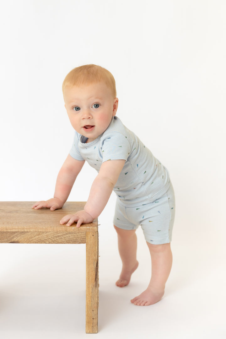 flag bow 2pc - blue fog