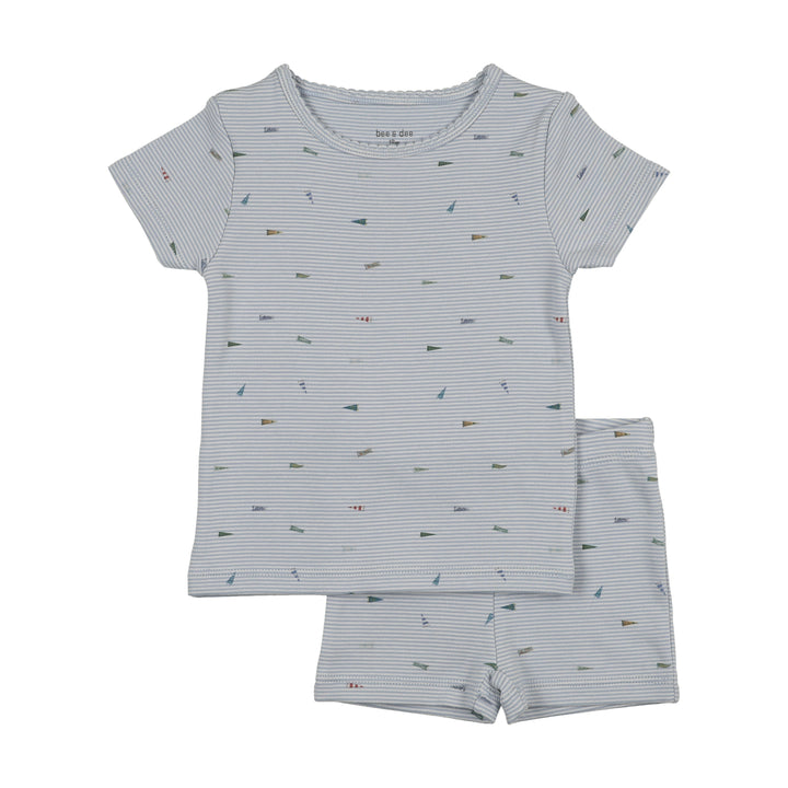 flag bow 2pc - blue fog