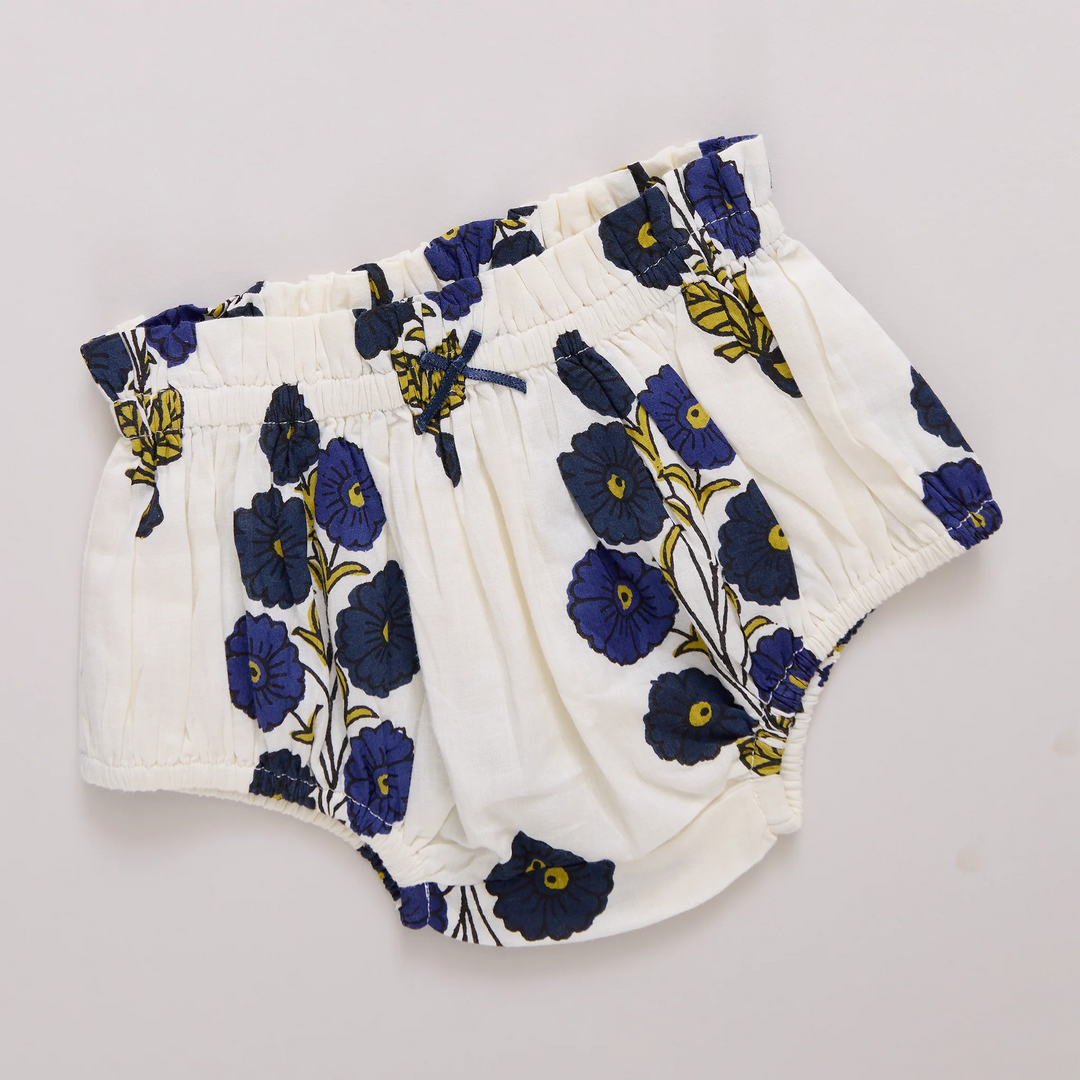 dress smocked buttercup floral flutter with bloomers - navy buttercup flral