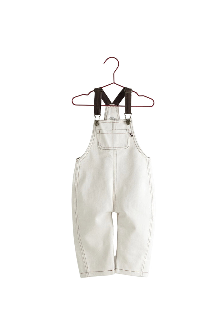 one piece denim barrel overalls - flecked denim