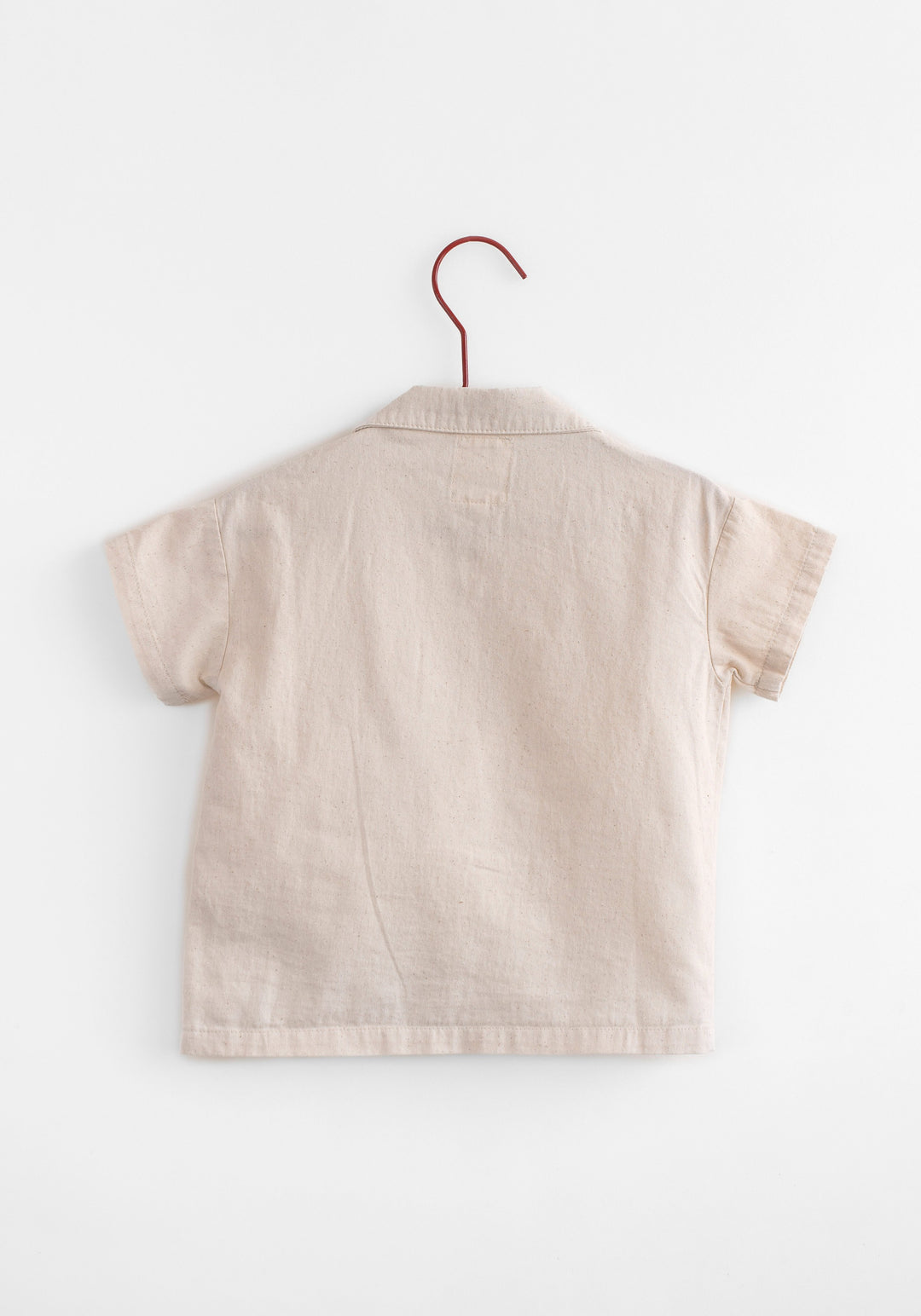 shirt s/s boxy lightweight - flecked denim