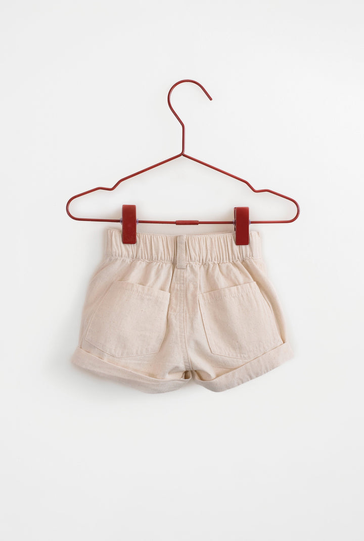 shorts lightweight with label - flecked denim