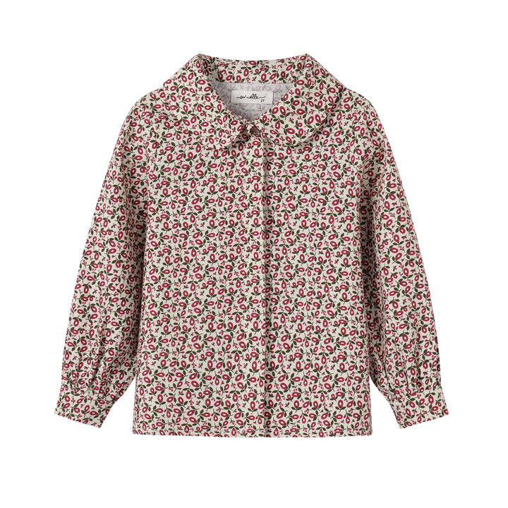 shirt l/s floral print - magenta floral