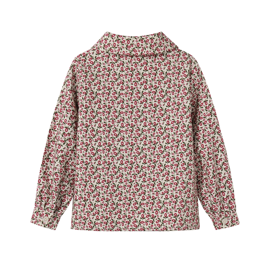 shirt l/s floral print - magenta floral