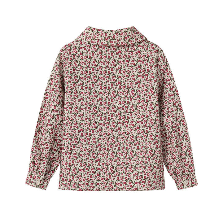 shirt l/s floral print - magenta floral