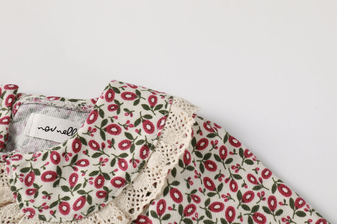 one piece floral printed romper - magenta floral