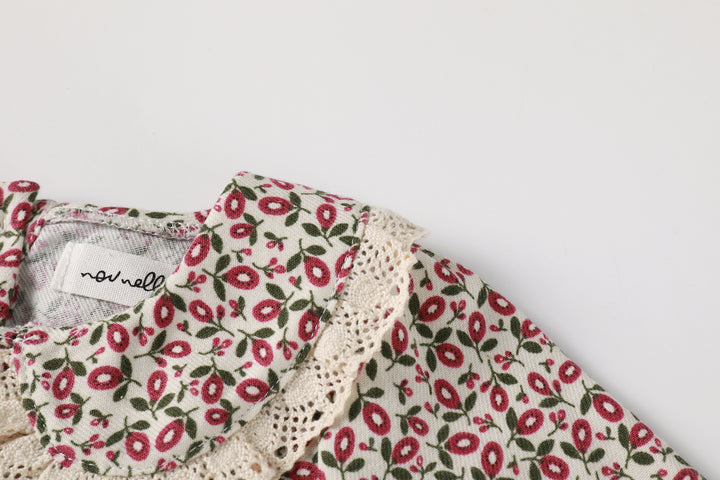 one piece floral printed romper - magenta floral