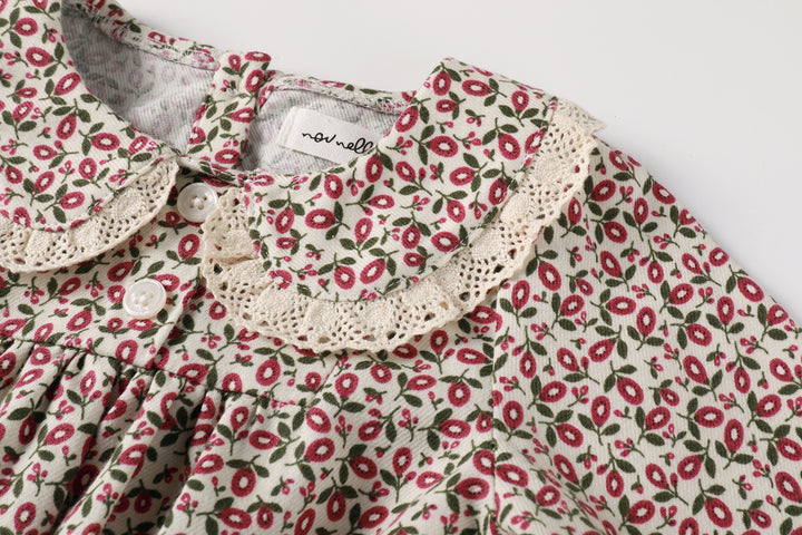 one piece floral printed romper - magenta floral