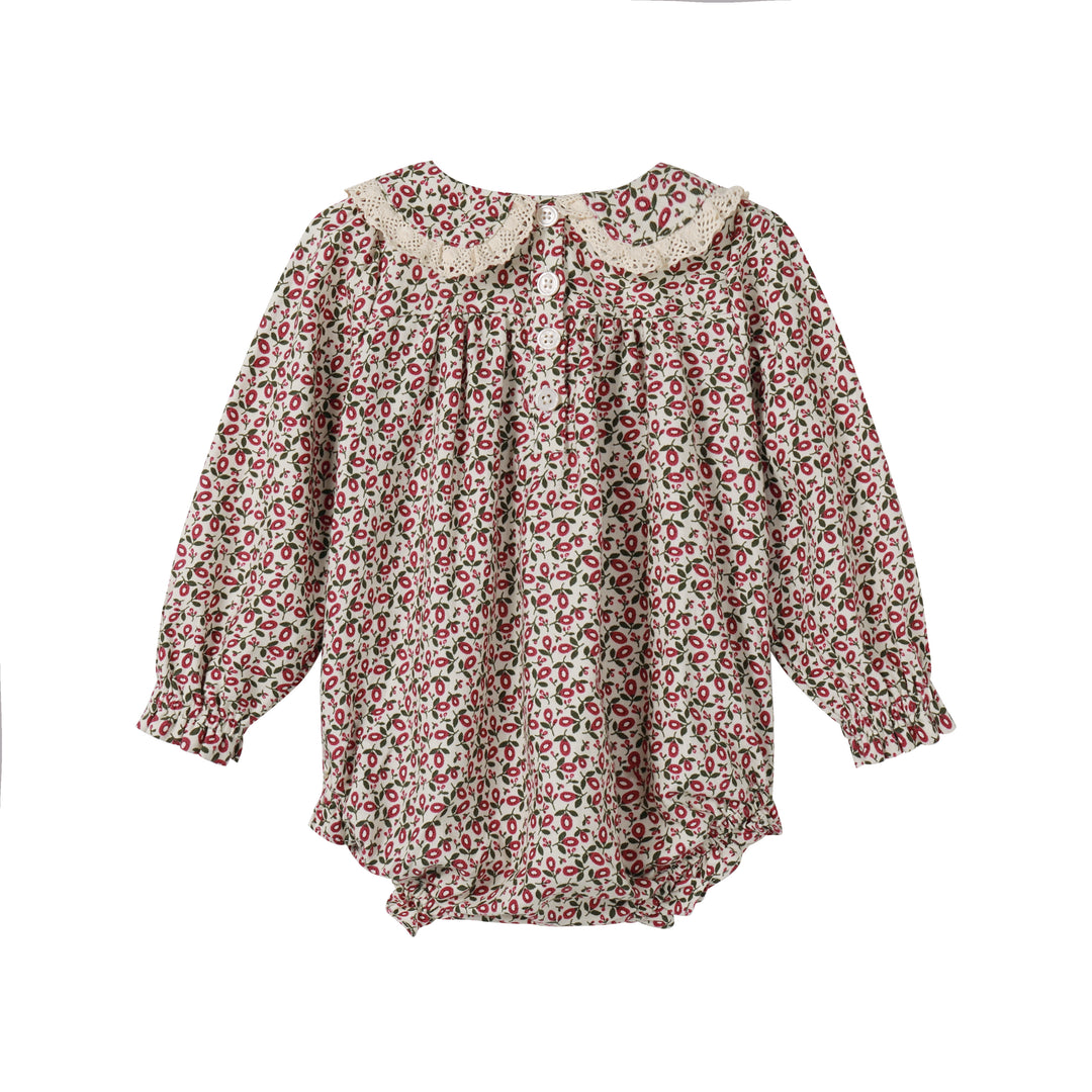 one piece floral printed romper - magenta floral