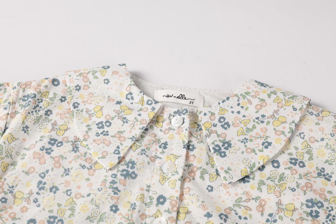 shirt l/s floral blouse - yellow