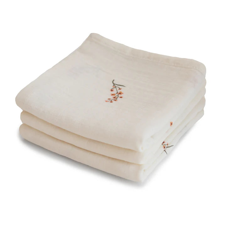 muslin cloth 3 pack - flowers