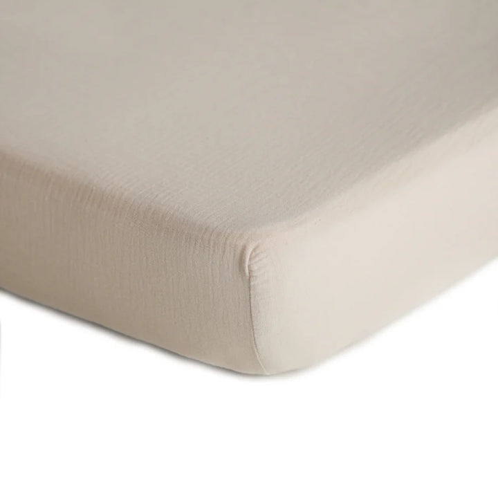 crib sheet regular muslin - fog