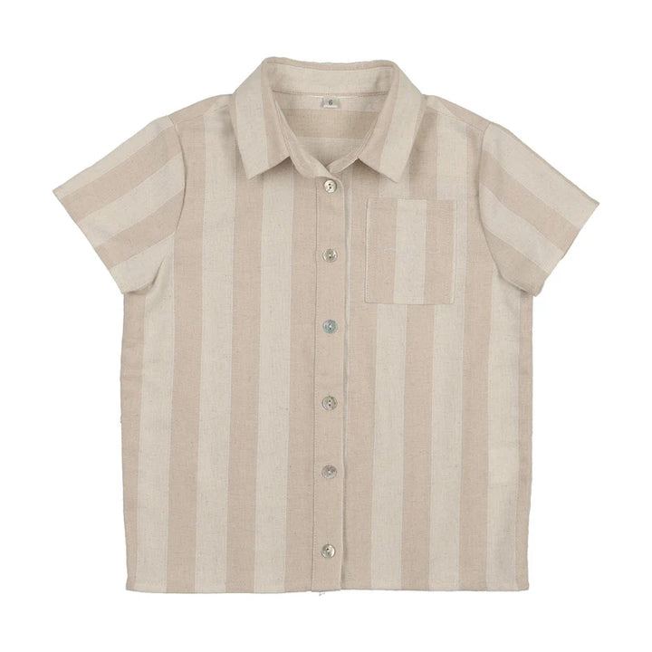 shirt s/s striped - camel