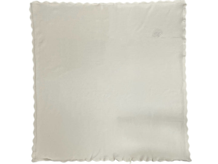 set knit sweater and footie pants with bonnet and blanket - white