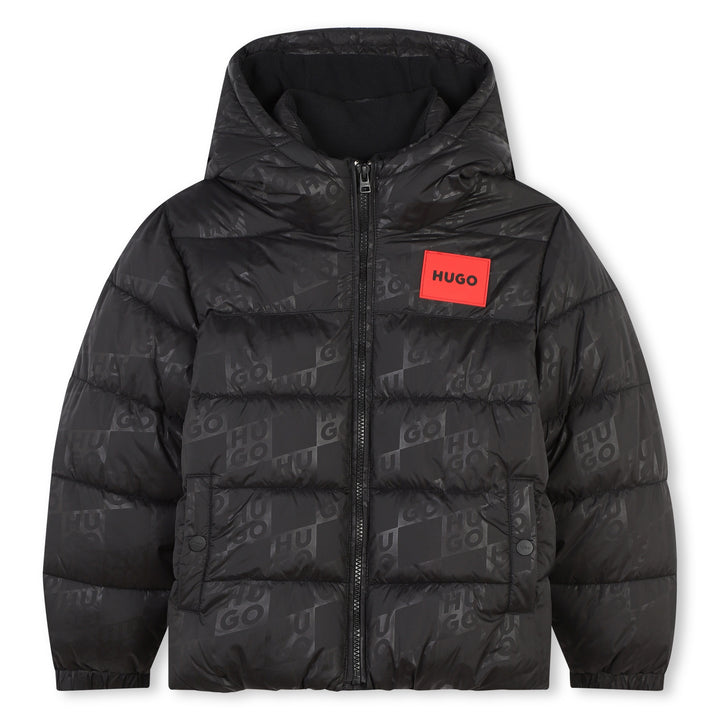 coat short logo puffer - black-09