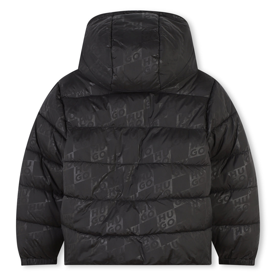 coat short logo puffer - black-09