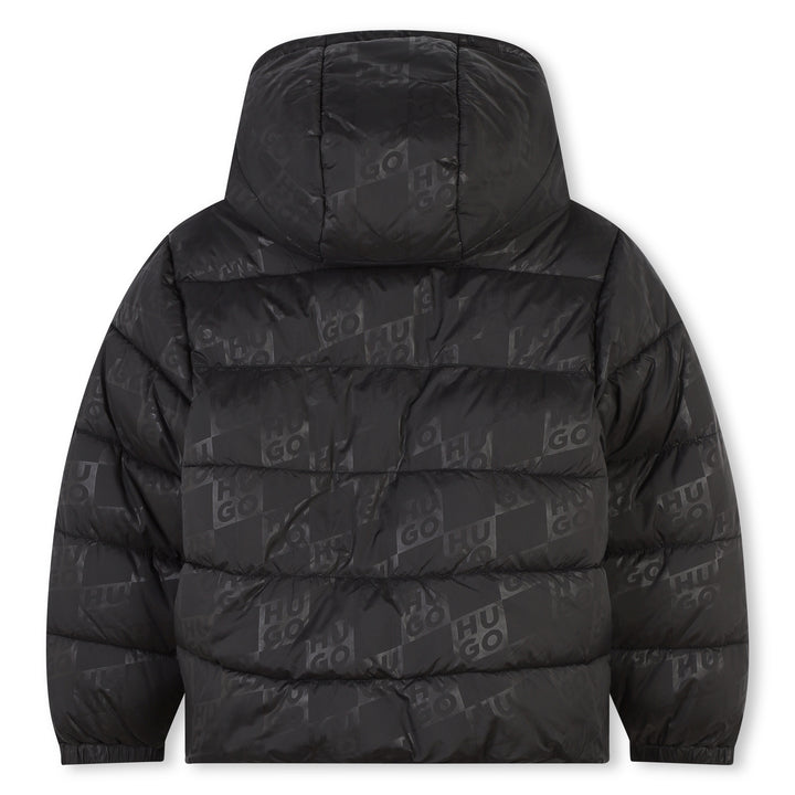 coat short logo puffer - black-09