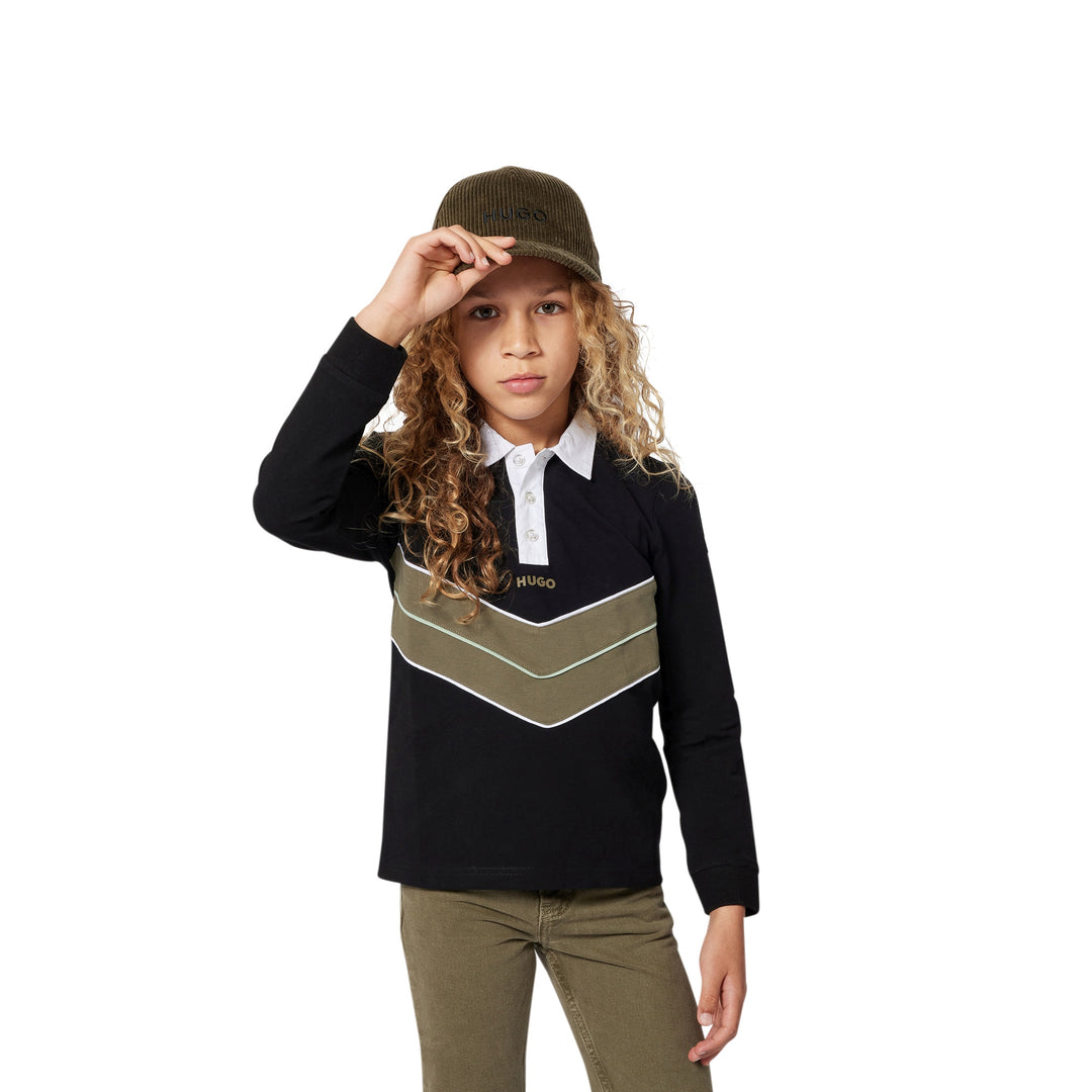 polo l/s striped logo - black-09b