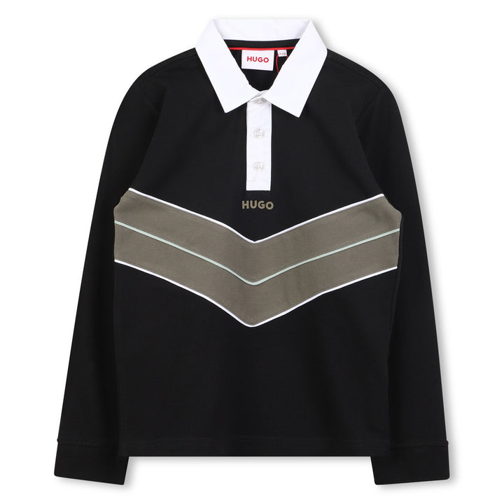 polo l/s striped logo - black-09b