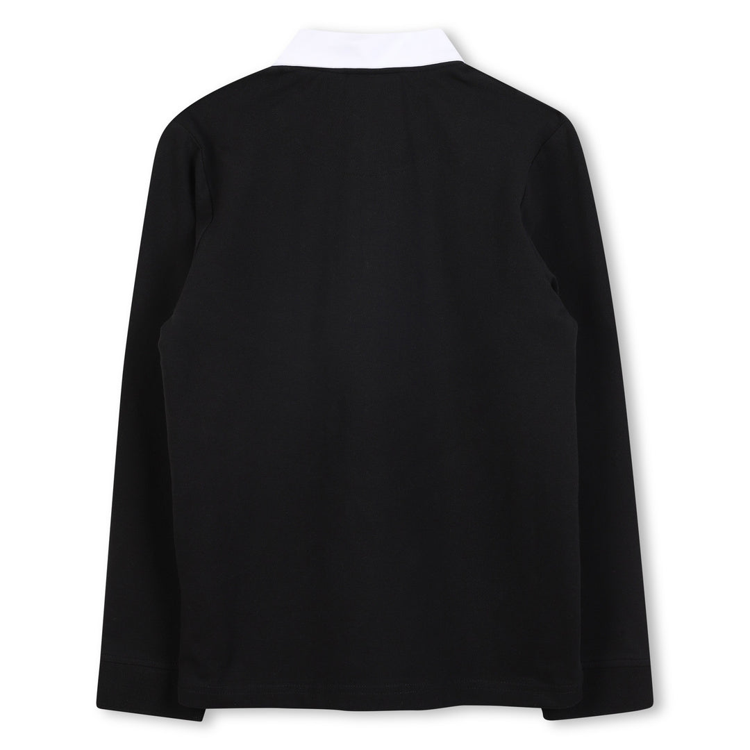 polo l/s striped logo - black-09b