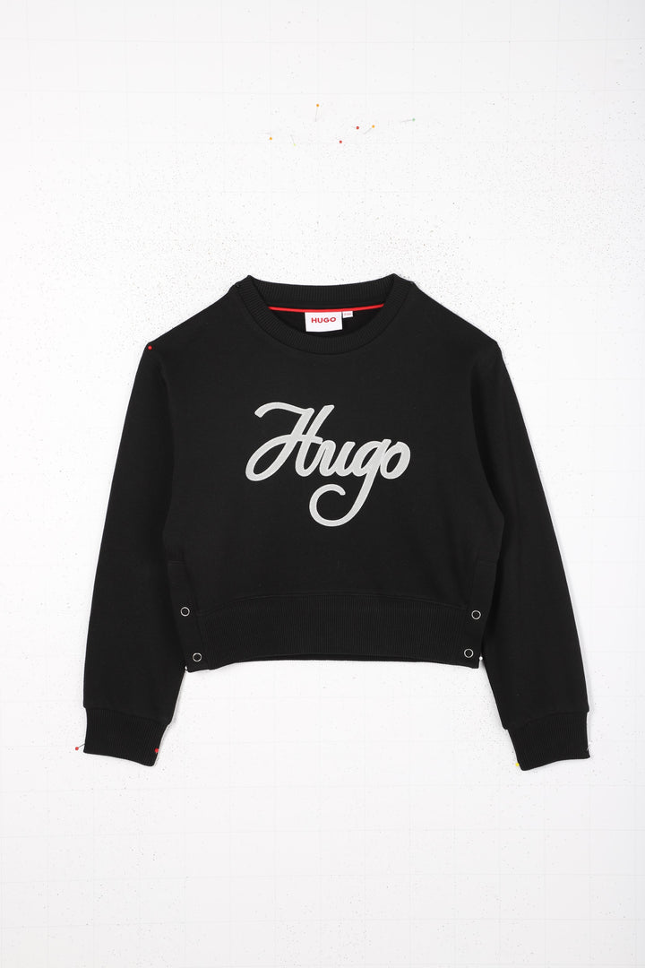 top l/s logo sweatshirt with snaps - black-09b