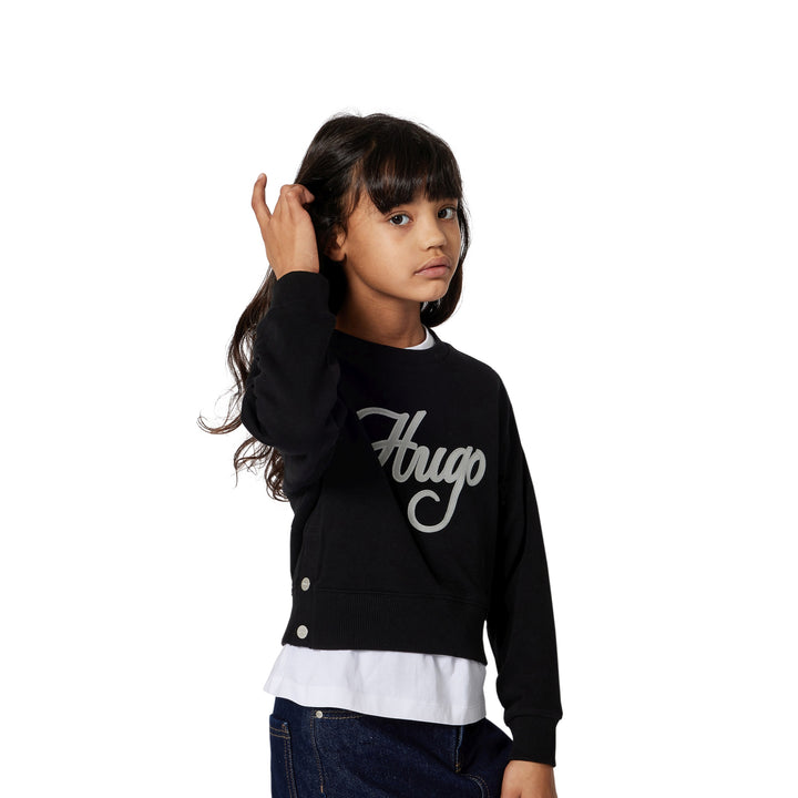 top l/s logo sweatshirt with snaps - black-09b