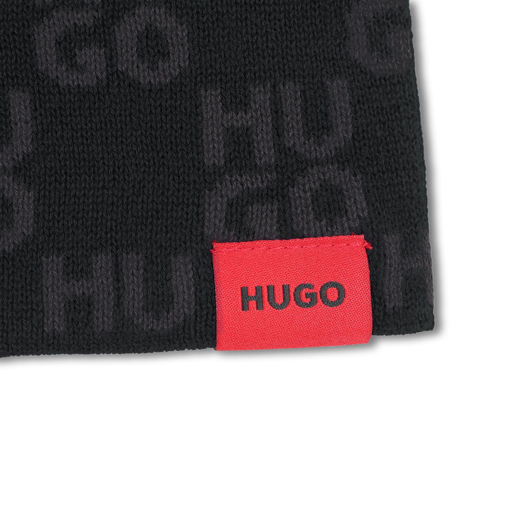 beanie logo printed - black-09b
