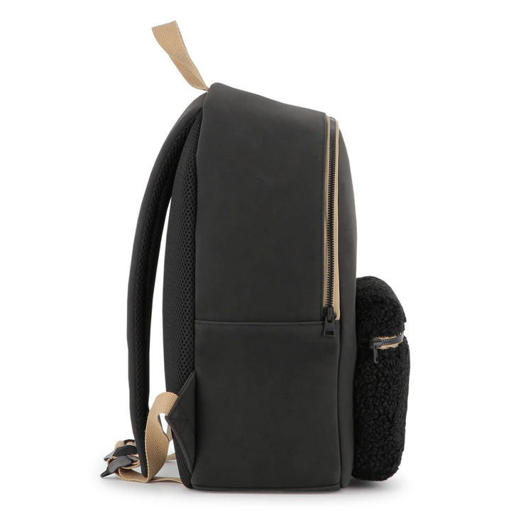 backpack with sherpa pocket logo - black-09b