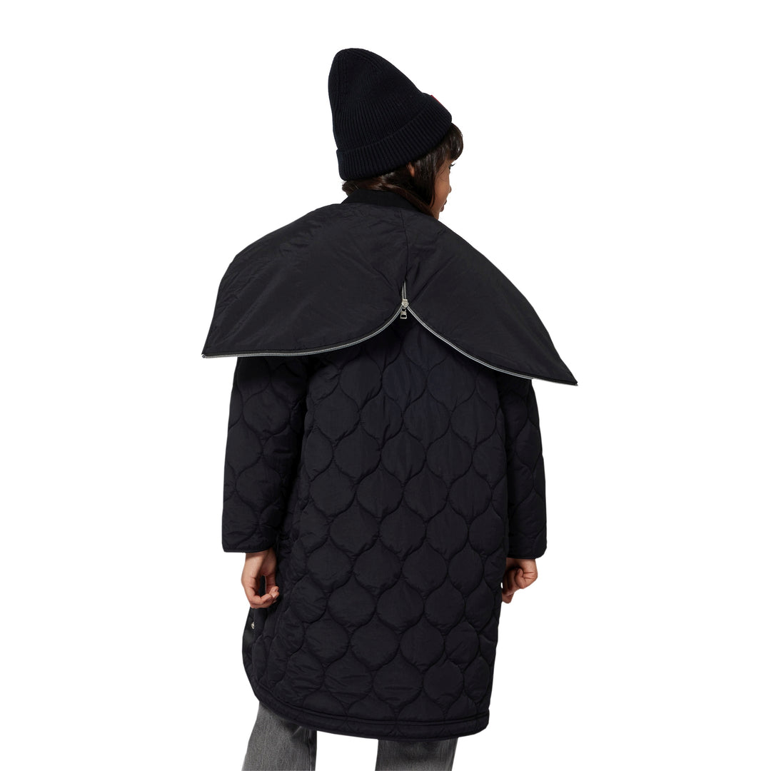 beanie ribbed with patch logo - black-09b