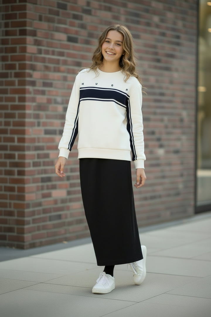top l/s hugo stripe sweatshirt - lily-105